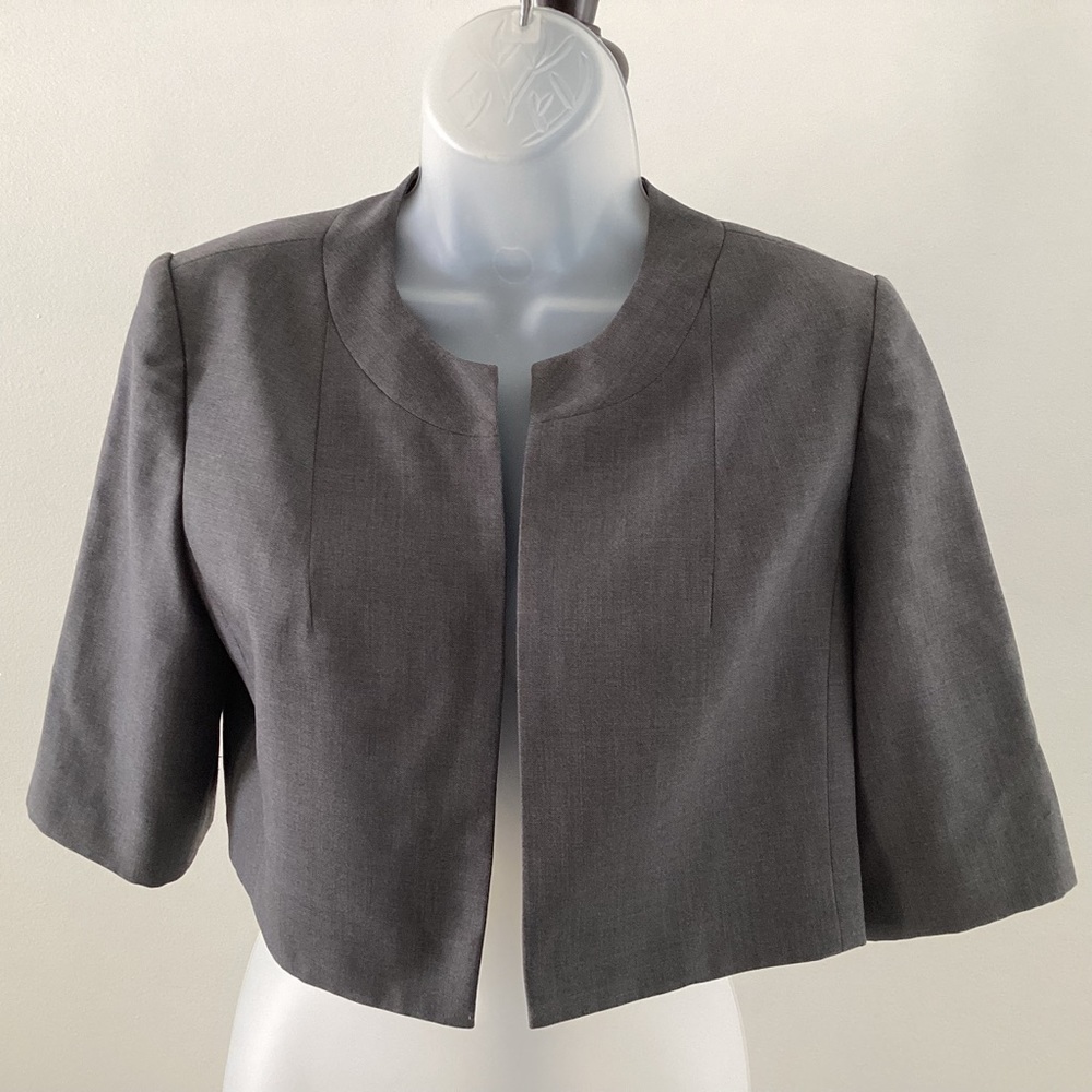 Calvin Klein Women’s Petite Black Gray Cropped Blazer